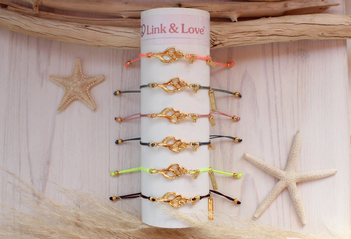 Pulsera Fosil Caracola Hilo