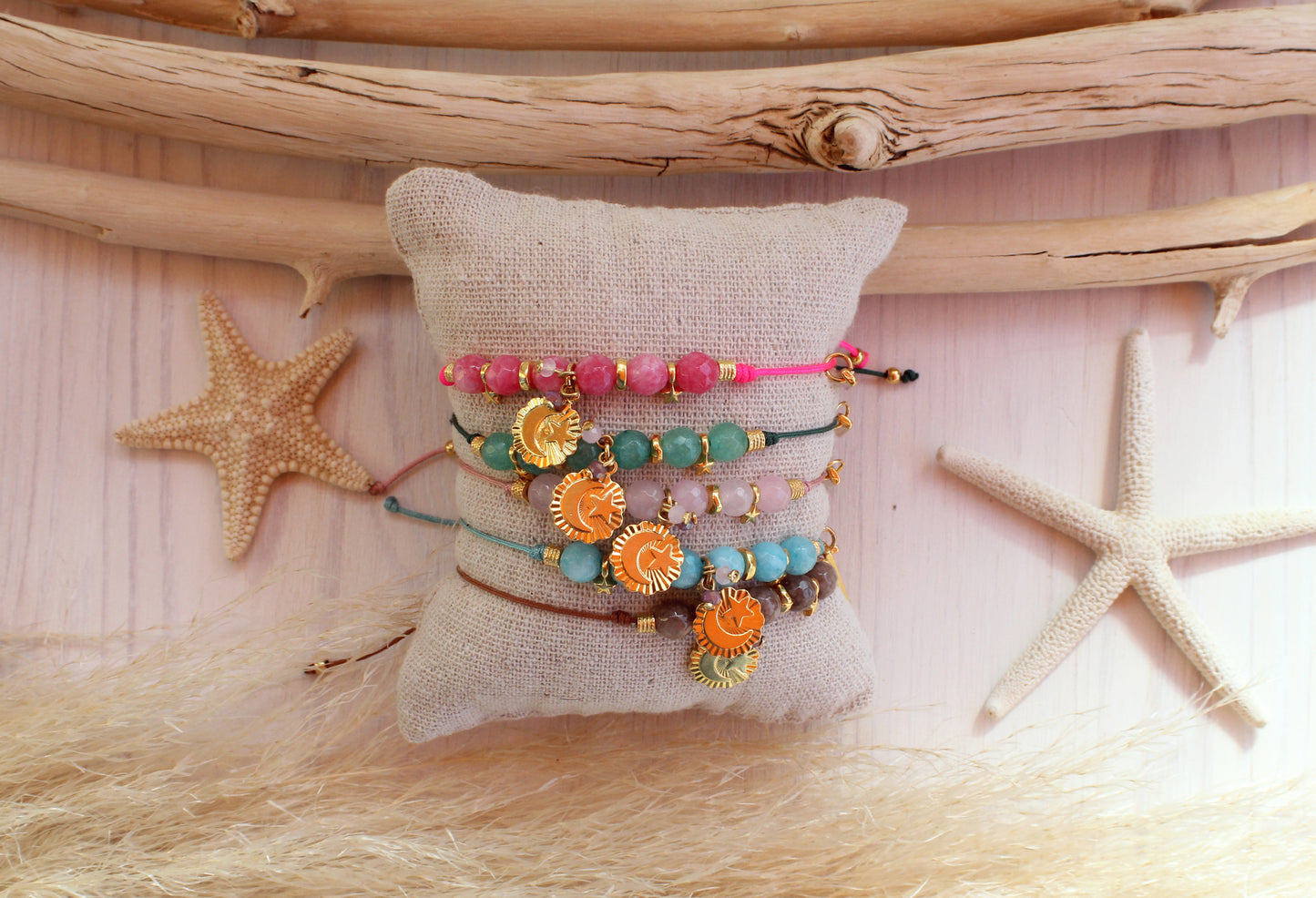 Pulsera Luna Star Hilo Piedra